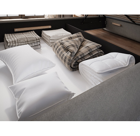 Bed Ollival 180x200 s kovovým rámom a úložným boxom, béžový plyš Sola 18 1
