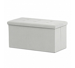 Taburet s úložným priestorom, krémová menčestrová látka