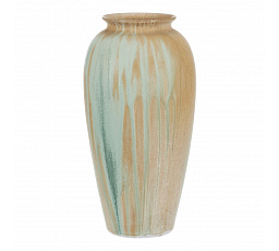 Váza keramická - tvar amfora, 35 cm, béžovo-zelená