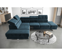 Rohová sedacia súprava EMPORIO 225X300 - modrá, ľavá