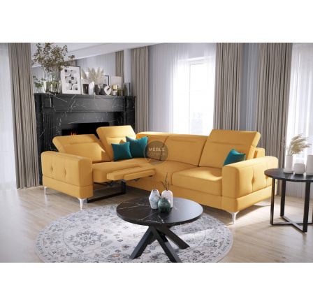 Rohová sedacia súprava MALIBU, relax s funkciou spania 185x250 cm - žltá, ľavá Rohová sedacia súprava MALIBU, relax s funkciou spania 185x250 cm - žltá, ľavá