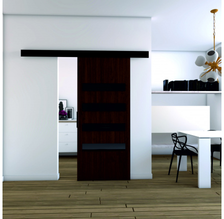 Posuvné dvere STANDART MIX F100, Wenge/čierna Posuvné dvere STANDART MIX F100, Wenge/čierna