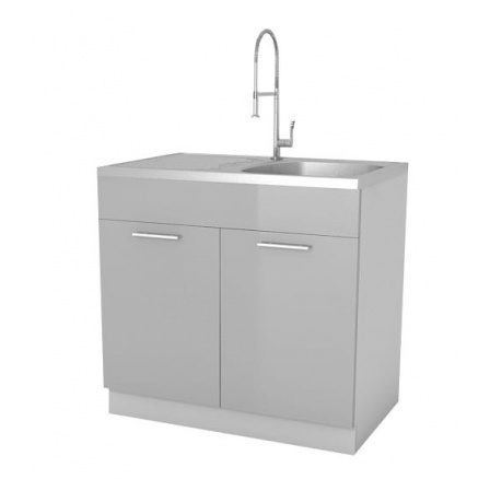 Kuchynská skrinka Femme ZL80 2D1B, sivý lesk