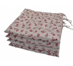 Vankúš na sedenie 9 prešívanie - tkanina s motívom ruže - sada 4 kusov