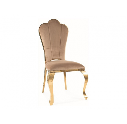 Jedálenská stolička QUEEN VELVET, zlatá/béžová Bluvel 28