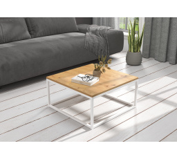 Konferenčný stolík BELTEN 65x65 Biela+Artisan