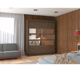 Posuvná skriňa so zrkadlom TOLEDO 180 Choco+Choco