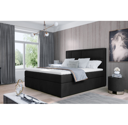 Čalúnená kontinentálna posteľ - boxspring MERON,140x200, Mat Velvet 99 Čalúnená kontinentálna posteľ - boxspring MERON,140x200, Mat Velvet 99
