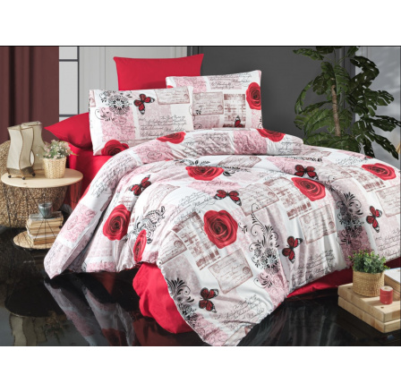 Obliečky krep 140x200, 70x90cm Red roses zipsový uzáver Obliečky krep 140x200, 70x90cm Red roses zipsový uzáver