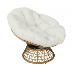 Kreslo Cancun biele/prírodné otočné