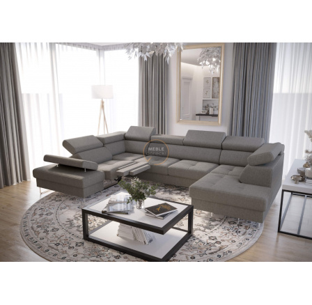 Rohová sedacia súprava GALAXY MAX II, relax s funkciou spania 215x350x170 - sivá, ľavá Rohová sedacia súprava GALAXY MAX II, relax s funkciou spania 215x350x170 - sivá, ľavá