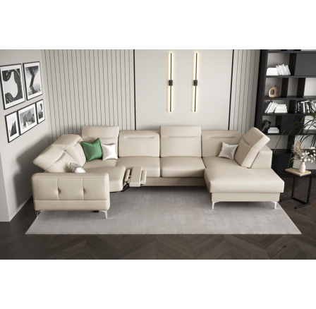 Rohová sedacia súprava MALIBU MAX II, relax 180x350x182 cm prírodná koža - prírodná koža - voliteľná farba, Ľavá strana Rohová sedacia súprava MALIBU MAX II, relax 180x350x182 cm prírodná koža - prírodná koža - voliteľná farba, Ľavá strana