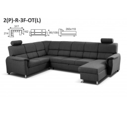 Rohová sedacia súprava DUO EVER 2(P)-R-3F-OT(L)