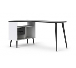 Písací stôl RETRO 450, Biely/Čierny