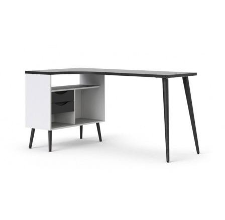 Písací stôl RETRO 450, Biela/Čierna Písací stôl RETRO 450, Biela/Čierna