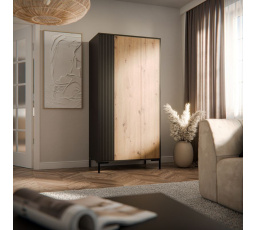 Šatní skriňa MERCI, čierna/artisan