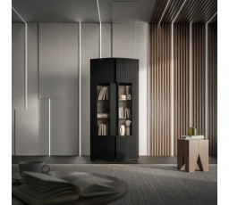 Vitrína MICHELLE 2D, čierna/ dub viking