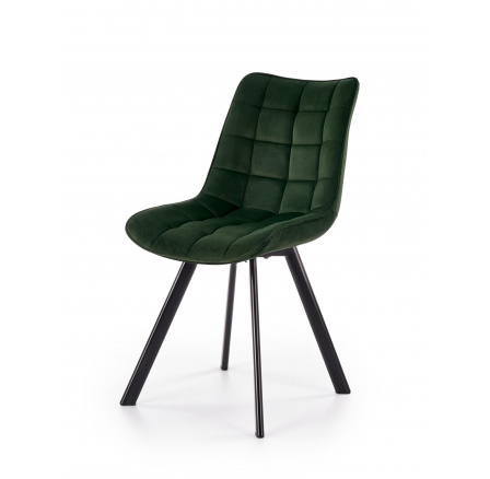 Jedálenská stolička K332 VELVET, Tmavozelený Bluvel 78/Čierna