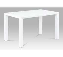 Jedálenský stôl 120x80x76 cm, biely vysoký lesk