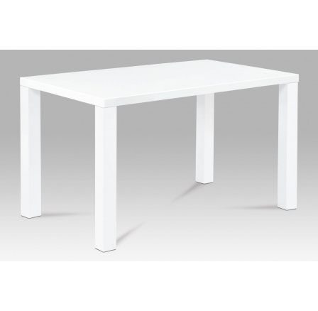 Jedálenský stôl 120x80x76 cm, biely vysoký lesk