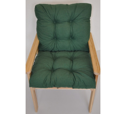 Poduška na záhradné kreslo s nízkym operadlom - látka tmavozelený melír