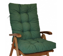 Vankúš pre vysoké záhradné kreslo z teakového dreva - látka tmavozelená