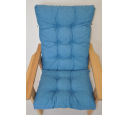 Vankúš pre záhradné kreslo vysoké - látka tyrkysová melír