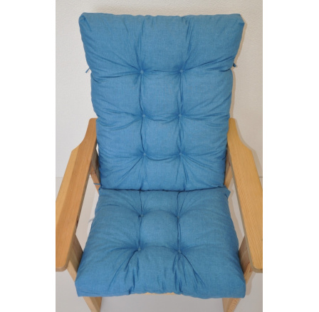 Vankúš pre záhradné kreslo vysoké - látka tyrkysová melír