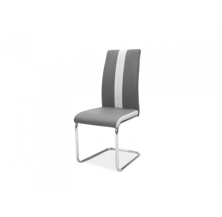 Jedálenská stolička H-200, chróm/šedá ekokoža