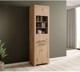 Vysoká vitrína JANEZ Artisan+Čierna