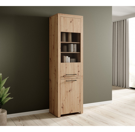Vysoká vitrína JANEZ Artisan+Čierna