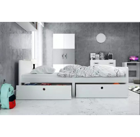 Detská posteľ AREK s matracom, 80x200 cm, Biela