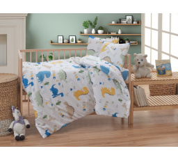 Krepové detské obliečky do malej postieľky 90x135, 45x60 cm Dino zipsový uzáver