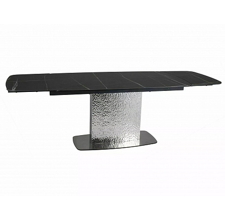 Jedálenský stôl MONCLER CERAMIC, Sahara Noir čierny mat/Nerezová oceľ