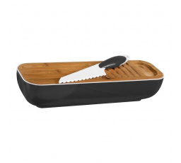 Sada 3v1 doska, nádoba s nápisom a sivý nôž