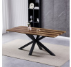 Stôl jedálenský, 180x90x75 cm, MDF doska, dekor staré drevo, kovová noha v tvare hviezdy, čierny lak