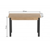 Rozkladací stôl dub zlatý craft/čierny 67x120160 ST22-FXJG