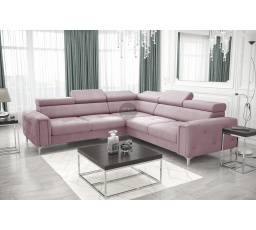 Rohová sedacia súprava ORION I s funkciou spania 255×255 cm - ružová, ľavá