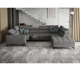 Rohová sedacia súprava PORTO MAX I, relax 225X350X193 cm - sivá, pravá