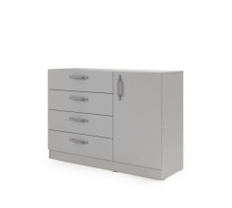 Komoda BRAGA BRK2 Sivá s kovovými úchytkami