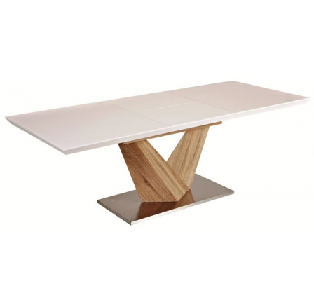 Jedálenský stôl ALARAS 160 biely / dub sonoma