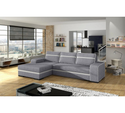 Rohová sedacia súprava Funny L sv.sivá/EKO biela