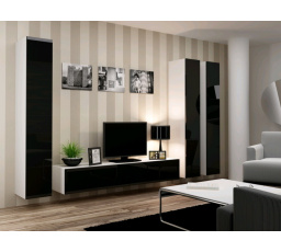 Obývacia stena VIGO 1 - bielo-čierna