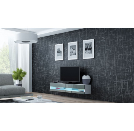 TV komoda VIGO NEW 140, biela / sivý lesk TV komoda VIGO NEW 140, biela / sivý lesk