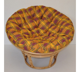 Ratanový papasan 115 cm medový - kocka okrová