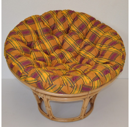 Ratanový papasan 115 cm medový - kocka okrová Ratanový papasan 115 cm medový - kocka okrová