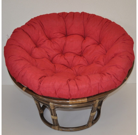 Ratanový papasan 115 cm hnedý - vankúš bordový Ratanový papasan 115 cm hnedý - vankúš bordový