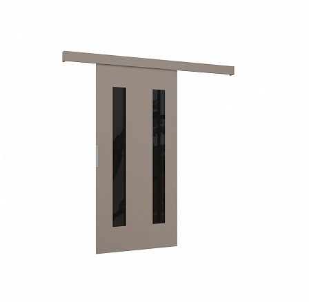 Drzwi przesuwne naścienne HERS 96 Kaszmir+Czarny Lacobel