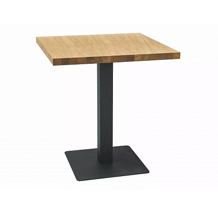 Jedálenský stôl PURO, prírodná dyha, dub/čierny