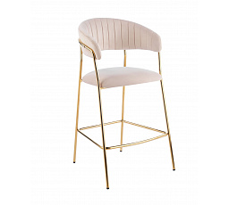Barová stolička H3-FX, béžová / zlatá